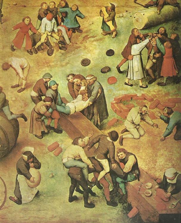 Pieter Bruegel detalj fran barnens lekar Sweden oil painting art